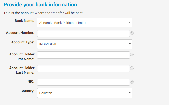Provide your bank information