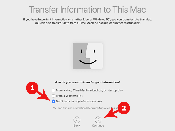 Transfer information to This Mac