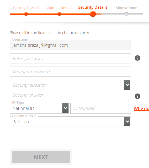 security details form