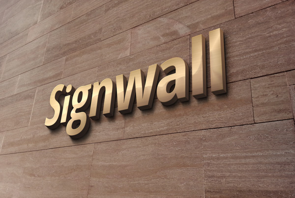 Wall 3D Logo MockUps