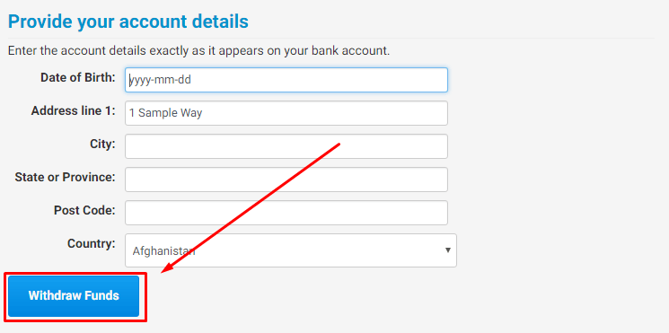 Provide your account details