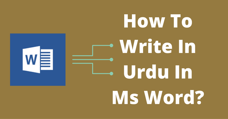 write in urdu in ms word