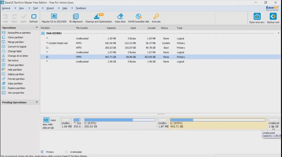 EaseUS Partition Master