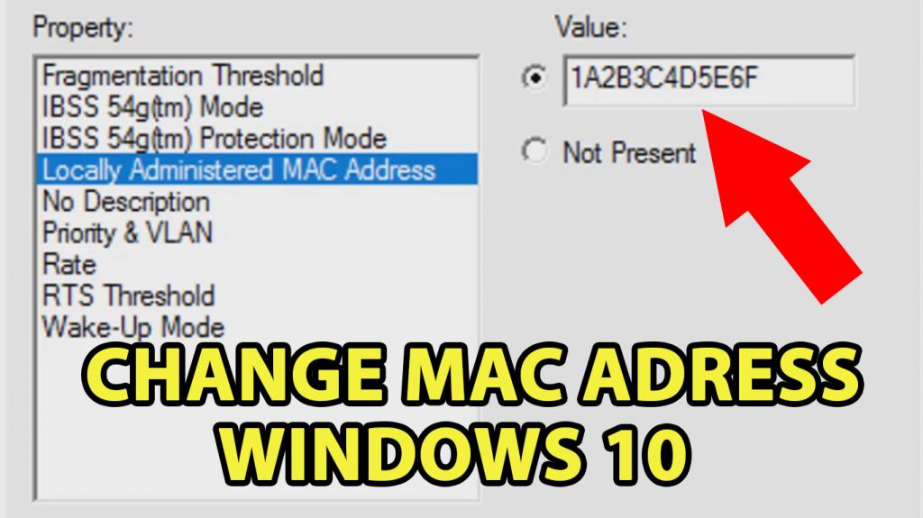 Change Mac Address on Windows 10