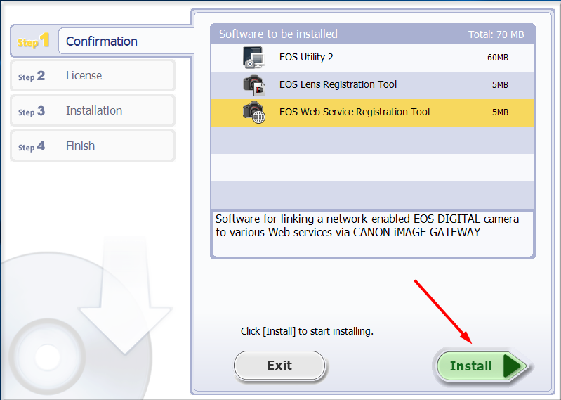 Install_EOS.bat. EOS Utility не видит фотоаппарат win 10. Eos web utility