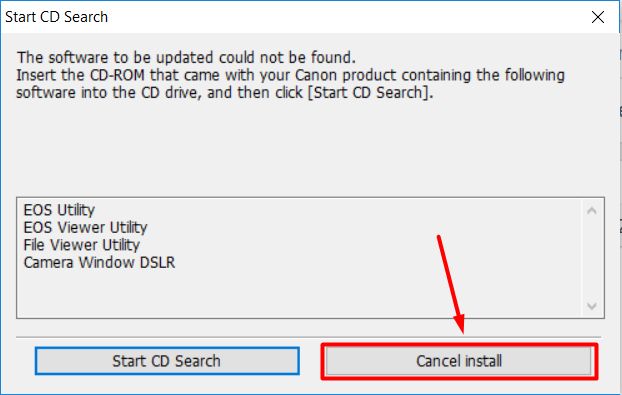 canon eos utility download lost cd
