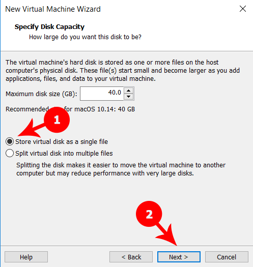 Specify Disk Capacity