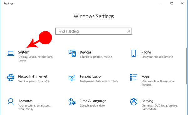 System Windows Setting