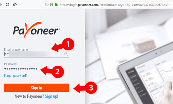 Sign-in to Payoneer