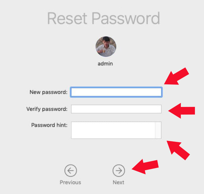 Reset Password on mac